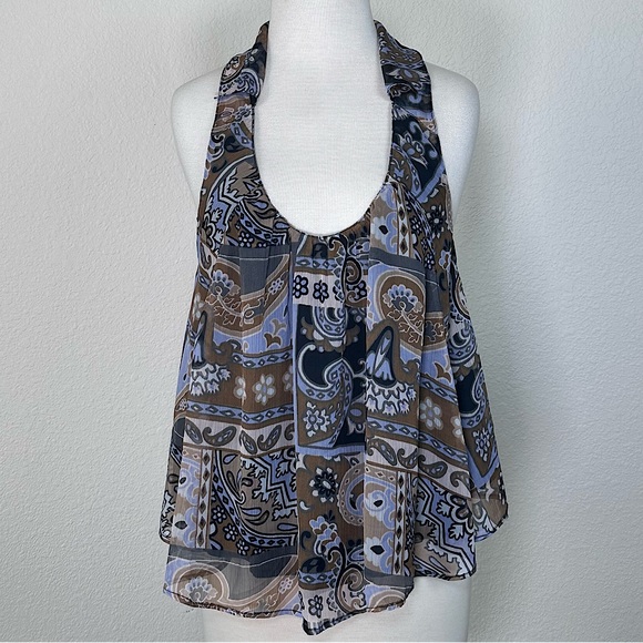 NWOT Free People‎ Strawberry Print Halter Tank In Dark Combo Sz Small - Picture 3 of 13